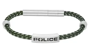 Police Stilvolles Herrenarmband aus grünem Leder Assault PEAGB0034903