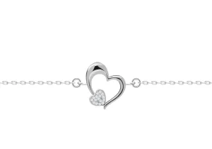 Preciosa Romantisches Fußarmband in Silber Tender Heart 5359 00