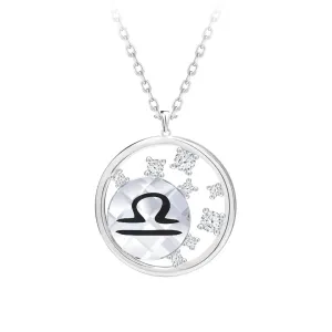 Preciosa Silberhalskette mit tschechischem Kristall Waage Sparkling Zodiac 6150 90 (Halskette, Anhänger)