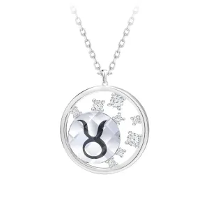 Preciosa Silberkette mit tschechischem Kristall Stier Sparkling Zodiac 6150 85 (Halskette, Anhänger)