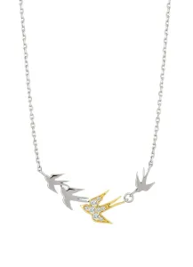 Preciosa Silberne Halskette Schwalbe mit Zirkonia 5372Y00
