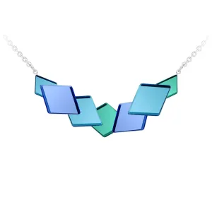 Preciosa Ungewöhnliche Halskette aus Stahl Fragmentum mit blauem Kristall 7374 67