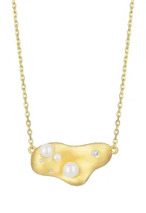 Preciosa Vergoldete Halskette Smooth mit glatten Flussperlen und kubische Zirkonia Preciosa 5394Y01