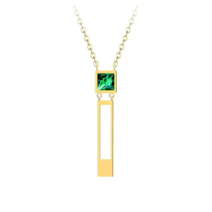 Preciosa Vergoldete Stahlkette Straight mit grünem Kristall der Marke Preciosa 7391Y66