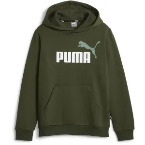 Puma ESS + 2 COL BIG LOGO HOODIE FL B Jungen Kapuzenpullover, grün, größe 128