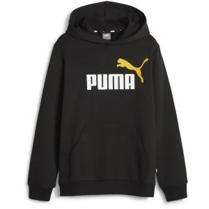 Puma ESS + 2 COL BIG LOGO HOODIE FL B Jungen Kapuzenpullover, schwarz, größe 128