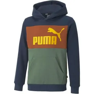 Puma ESS+COLORBLOCK HOODIE FL B Kinder Sweatshirt, dunkelblau, größe 140