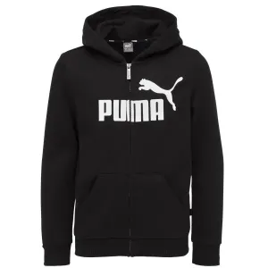 Puma ESSENTIALS BIG LOGO FZ HOODIE FL B Kinder Sweatshirt, schwarz, größe 140