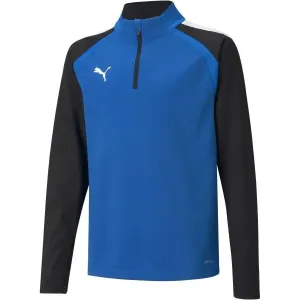Puma TEAMLIGA 1/4 ZIP TOP JR Fußballsweatshirt für Kinder, blau, größe 140