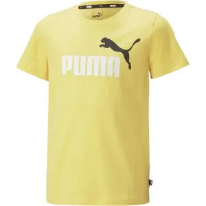 Puma ESS + 2 COL LOGO TEE Jungenshirt, gelb, größe 128