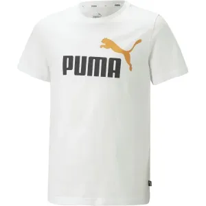 Puma ESS + 2 COL LOGO TEE Jungenshirt, weiß, größe 128
