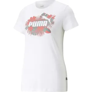 Puma ESS + FLOWER POWER TEE Damenshirt, weiß, größe L