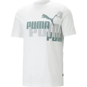 Puma ESS+LOGO POWER TEE Herrenshirt, weiß, größe L