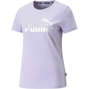 Puma ESS+ METALLIC LOGO TEE Damenshirt, violett, größe XS