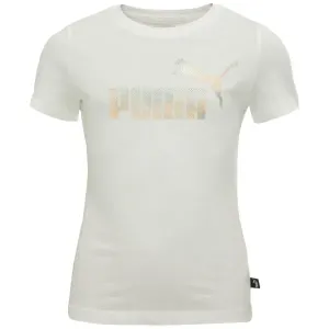 Puma ESSENTIALS + SUMMER DAZE TEE G Mädchen-T-Shirt, weiß, größe 140