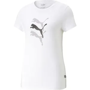 Puma GRAPHICS LAZER CUT TEE Damenshirt, weiß, größe XL