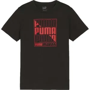 Puma GRAPHICS WORDING TEE B Jungen-T-Shirt, schwarz, größe 140
