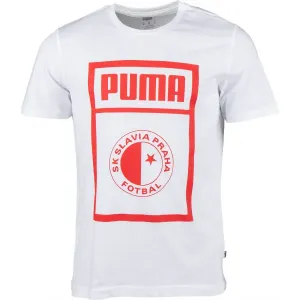 Puma SLAVIA PRAGUE GRAPHIC TEE Herrenshirt, weiß, größe L