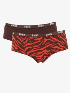 Puma HIPSTER AOP 2P PACK Damen Unterhose, rot, größe S