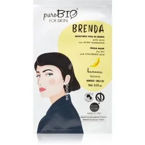 puroBIO Cosmetics Brenda Banana feuchtigkeitsspendende Creme-Maske mit Hyaluronsäure 10 ml