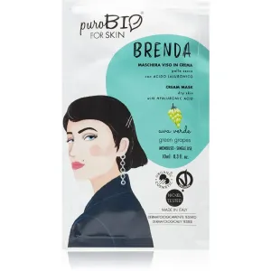 puroBIO Cosmetics Brenda Green Grapes Feuchtigkeitsspendende Maske mit ernährender Wirkung mit Hyaluronsäure 10 ml