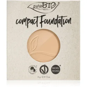 puroBIO Cosmetics Compact Foundation Ersatzfüllung mit kompaktem Puder-Make up LSF 10 Farbton 01 9 g