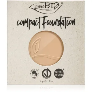 puroBIO Cosmetics Compact Foundation Ersatzfüllung mit kompaktem Puder-Make up LSF 10 Farbton 02 9 g