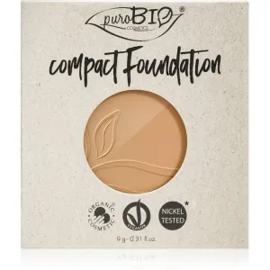 puroBIO Cosmetics Compact Foundation Ersatzfüllung mit kompaktem Puder-Make up LSF 10 Farbton 03 9 g