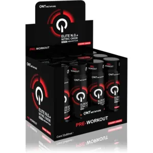 QNT NO+Elite Shot Präparat zur Förderung von Sportleistungen ohne Zucker Geschmack Cherry Grape 12x80 ml