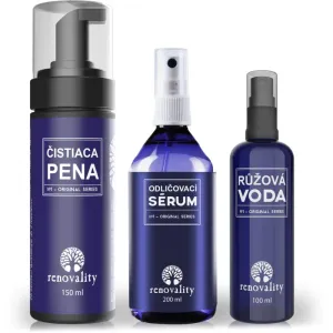 Renovality Make-up removing serum, Cleansing foam and Rose water Geschenkset (für alle Hauttypen) für Damen