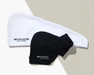 Revolution Haircare Microfibre Hair Wraps Handtuch für das Haar Farbton Black/White 2 St