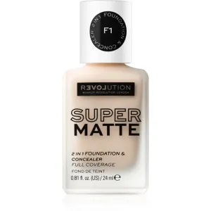 Revolution Relove Super Matte Foundation langanhaltendes mattierendes Make up Farbton F1 24 ml