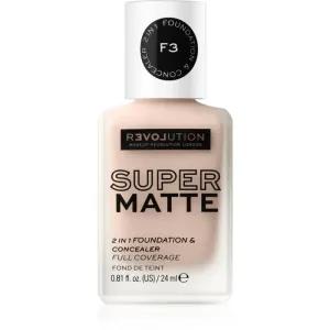 Revolution Relove Super Matte Foundation langanhaltendes mattierendes Make up Farbton F3 24 ml