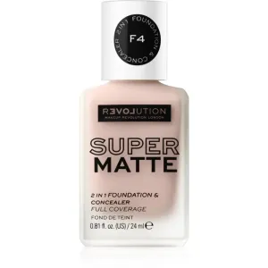Revolution Relove Super Matte Foundation langanhaltendes mattierendes Make up Farbton F4 24 ml