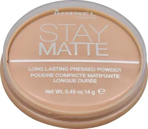 Rimmel London Stay Matte Long Lasting Pressed Powder 003 Peach Glow Puder mit mattierender Wirkung 14 g