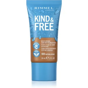 Rimmel London Kind & Free Moisturising Skin Tint Foundation 400 Flüssiges Make Up für eine einheitliche und aufgehellte Gesichtshaut 30 ml