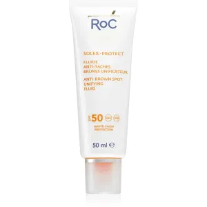 RoC Soleil Protect Anti Brown Spots Unifying Fluid leichtes schützendes Fluid gegen Mitesser SPF 50 50 ml