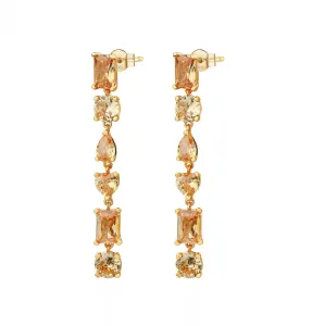 Rosato Luxuriöse vergoldete Ohrringe mit champagnerfarbenen Zirkonen Gemma RZGE23