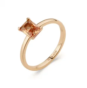 Rosato Minimalistischer vergoldeter Ring mit orangefarbenem Zirkon Allegra RZAL063 52 mm
