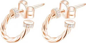 Rosato Bronzene runde Ohrringe mit Zirkonen Storie RZO002
