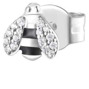 Rosato Silber Single Ohrring mit Zirkonen Biene RZO050R