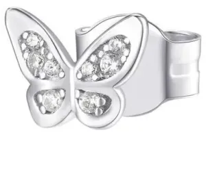 Rosato Silber Single Ohrring mit Zirkonen Schmetterling RZO052R
