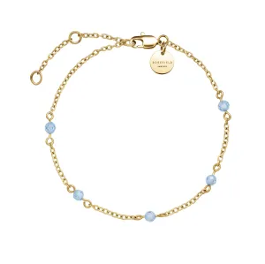 Rosefield Bezauberndes vergoldetes Armband mit blauen Perlen Essentials JBBSG-J814