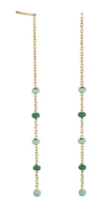 Rosefield Modische lange vergoldete Ohrringe Emerald JEETG-J722