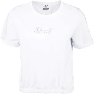 Russell Athletic CROPPED TOP Damenshirt, weiß, größe M