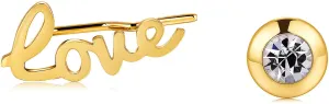 S`Agapõ Goldene asymmetrische Ohrringe Write SWT23