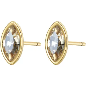 S`Agapõ Vergoldete Stahl Ohrringe mit Honig Kristall CLICK SCK35