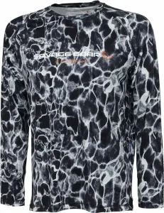 Savage Gear Angelshirt Night UV Long Sleeve T-Shirt Black Waterprint L