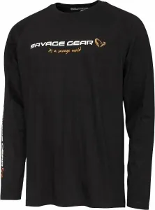 Savage Gear Angelshirt Signature Logo Long Sleeve T-Shirt Black Caviar S