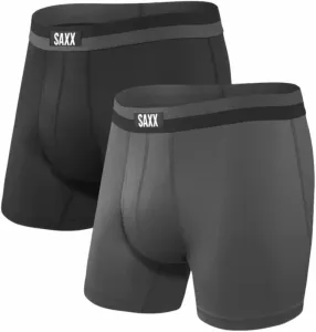 SAXX Sport Mesh 2-Pack Boxer Brief Black/Graphite L Fitness Unterwäsche